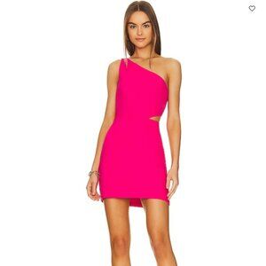 Amanda Uprichard Hot Pink One-Shoulder Mini, Size Small, Bowen Style